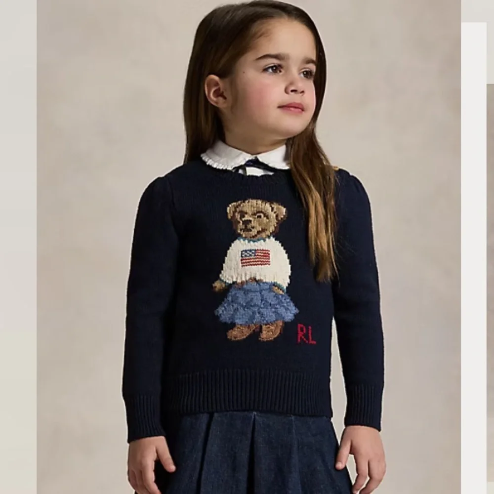 Ralph Lauren Knit Cotton Sweater Polo Bear